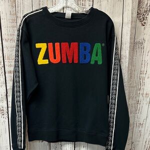 Zumba Fitness Black Crewneck with Vibrant Logo